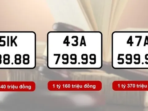 11 biển số ô tô được trả giá gần 80 tỷ đồng
