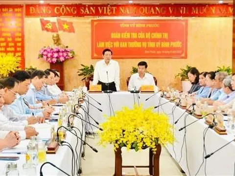 Trưởng ban Nội chính Trung ương chủ trì công bố quyết định kiểm tra công tác cán bộ tại Tỉnh ủy Bình Phước