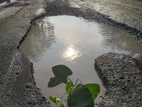 Đề nghị khắc phục ngay mặt đường hư hỏng trên đường Nguyễn Văn Linh