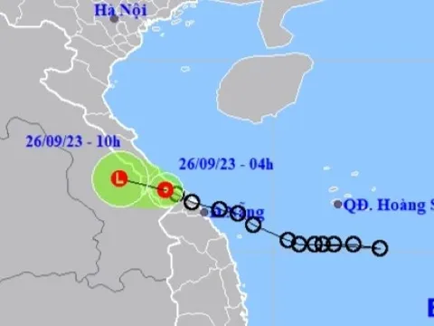 Áp thấp nhiệt đới trên đất liền từ Quảng Trị đến Thừa Thiên - Huế
