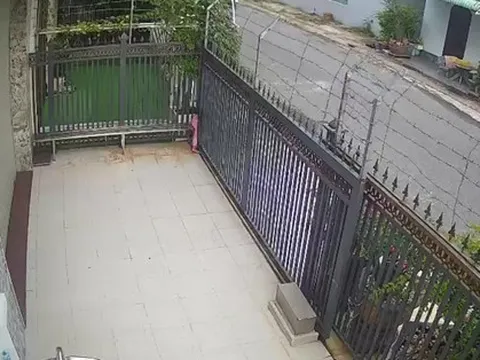 Bé gái bị cổng tự động ép ngang người