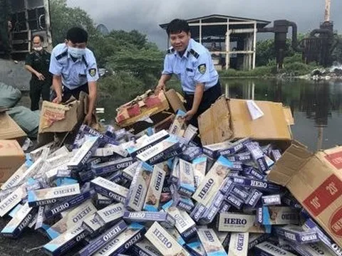 Kiên Giang: Tiêu hủy hơn 9.000 bao thuốc lá điếu nhập lậu