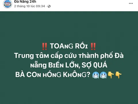 Đề nghị xử lý trang Facebook đăng tin sai về Trung tâm cấp cứu TP Đà Nẵng