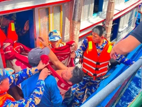 Thuyền viên bị cá đâm đã đưa vào đảo Phú Quý cấp cứu kịp thời
