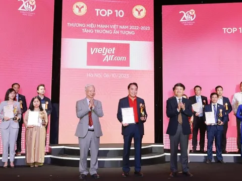 Vietjet được vinh danh “Thương hiệu Mạnh – Tăng trưởng Ấn tượng” 2023