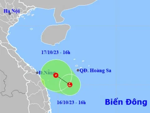 Vùng áp thấp sắp mạnh lên thành áp thấp nhiệt đới, hướng vào Trung Bộ