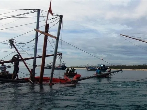 NÓNG: Tàu ngư dân Quảng Nam bị chìm, 1 người chết, 14 người mất tích