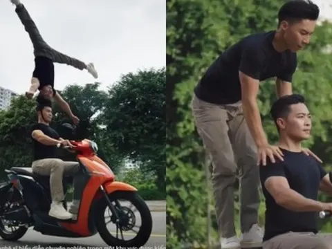 Nhãn hàng đã xoá clip sau khi công an vào cuộc xác minh vụ Quốc Cơ - Quốc Nghiệp chồng đầu đi xe máy