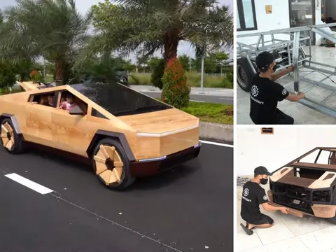 Thợ Việt chế xe Tesla bằng gỗ, báo Tây xem rồi xuýt xoa: Làm tốt hơn cả Elon Musk