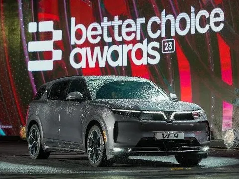 VinFast VF 9 đạt giải 'Xe dẫn đầu xu hướng' tại Better Choice Awards 2023