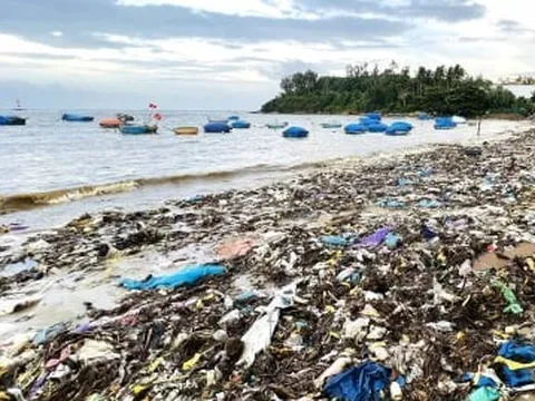 Kinh hãi rác thải phủ kín 300 mét bờ biển Quảng Ngãi