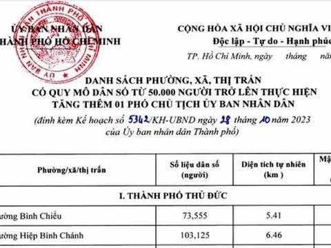Chi tiết kế hoạch tăng thêm 57 phó chủ tịch cấp huyện, xã ở TPHCM