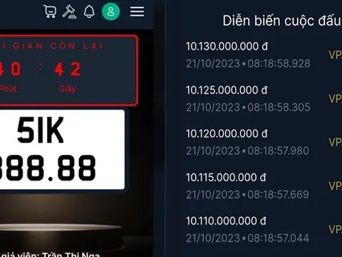 ‘Đại gia’ trúng đấu giá biển số 51K-888.88 đã nộp hơn 15 tỷ đồng