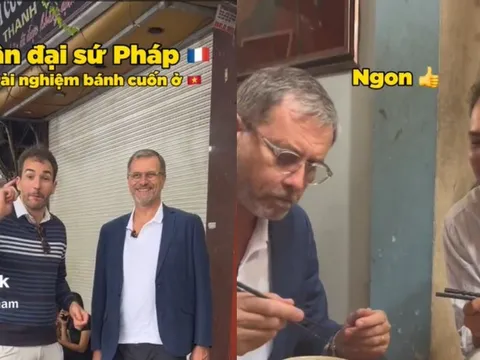 Một món ăn vỉa hè Hà Nội được tân Đại sứ Pháp khen ngon hết lời, thể hiện sự thích thú đặc biệt