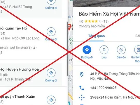 Số điện thoại của cơ quan BHXH bị làm giả trên trang Google Map