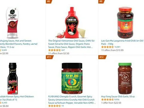 Tương ớt Chin-su lọt Top 8 Best Seller trên sàn TMĐT Amazon Mỹ