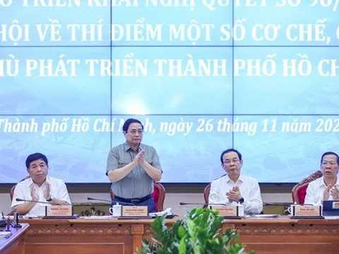 Thủ tướng chủ trì Hội nghị về thực hiện thí điểm cơ chế đặc thù phát triển TPHCM