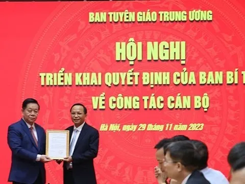 Ban Bí thư Trung ương Đảng điều động, bổ nhiệm, chỉ định cán bộ
