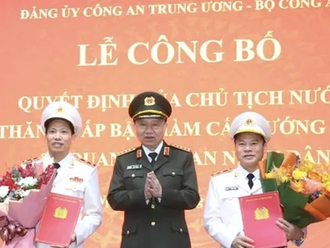Hai thứ trưởng Bộ Công an được thăng cấp bậc hàm lên Trung tướng