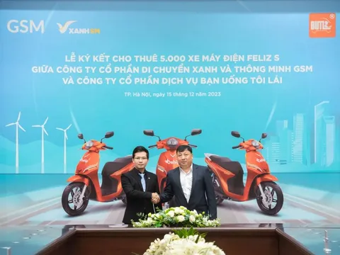 Công ty "Bạn Uống Tôi Lái" thuê 5.000 xe máy điện VinFast từ GSM, triển khai dịch vụ tại 13 tỉnh miền Tây Nam Bộ