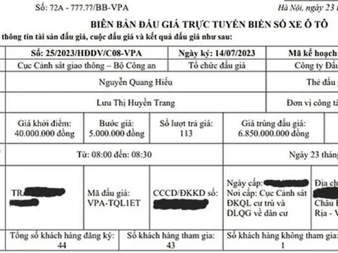 Người đàn ông kinh doanh hạt điều ở BR-VT trúng đấu giá biển số ngũ quý 7
