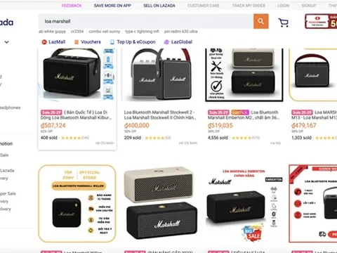 Chợ mạng bán đầy loa, tai nghe Marshall giả, Lazada, Shopee nói gì?