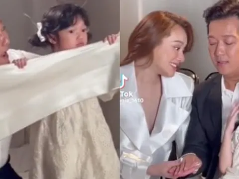 Hé lộ cận dung mạo ái nữ của Trường Giang - Nhã Phương, bố bỉm gây chú ý vì hành động này