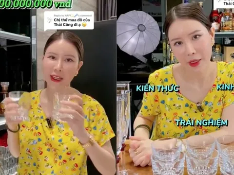 Cô gái review bộ ly 100 triệu của Thái Công: Cái ly cũng chỉ dùng để uống nước thôi, có gì mà đắt vậy?