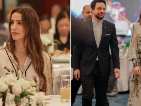 Vợ chồng Thái tử Jordan hiếm hoi xuất hiện sau đám cưới thế kỷ, nhan sắc thái tử phi xinh đẹp nhất Jordan gây chú ý