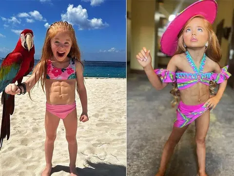 Cô bé 7 tuổi gây kinh ngạc bởi cơ bụng 6 múi cuồn cuộn