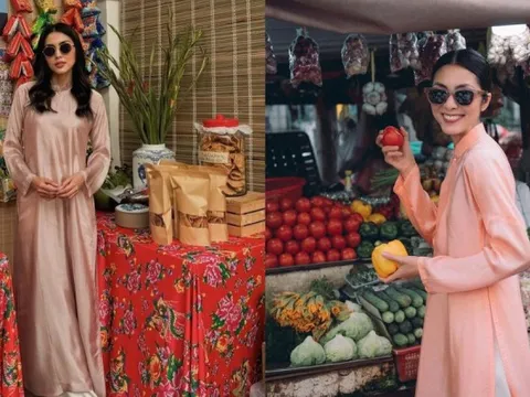 Tăng Thanh Hà tung ảnh áo dài Tết sớm, tiếp tục lăng xê dáng áo suông truyền thống nhưng cực kỳ sang