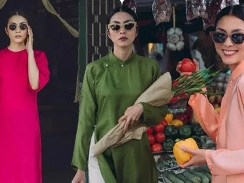 Hà Tăng diện áo dài Tết: Màu sắc có thể thay đổi nhưng một món phụ kiện đi kèm là "bất di bất dịch"