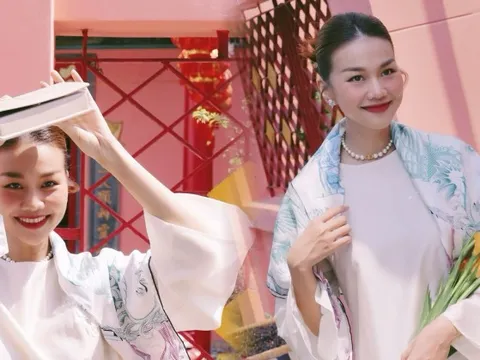 Diện áo dài xuống phố ngày giáp Tết, Thanh Hằng tự nhận xét về bản thân sau 4 tháng kết hôn: "Hiền gì đâu ta"