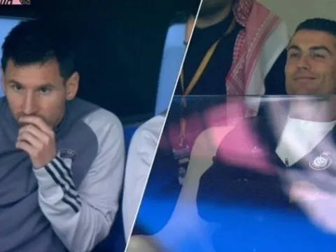 Phản ứng trái ngược hoàn toàn của Ronaldo và Messi khi theo dõi trận đấu có kết quả không tưởng của đội nhà