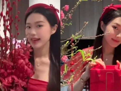 Doãn Hải My run khi đón tết trong năm đầu làm dâu, khoe không gian nhà tràn ngập hoa xuân cùng tủ rượu vang đắt tiền