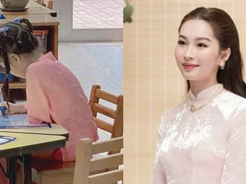 Ái nữ nhà Đặng Thu Thảo diện áo dài đi học, cực ra dáng "tiểu thần tiên tỷ tỷ"