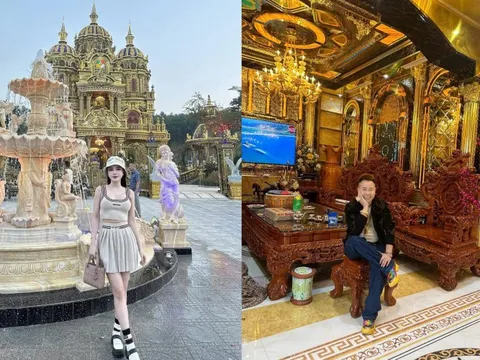 Lâu đài 70 tỷ của “đại gia đồng nát” ở Nghệ An lên đèn rực rỡ đón Tết, hé lộ nội thất bên trong