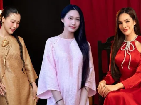 Vẫn chưa hết Tết: Mỹ nhân Việt tiếp tục "xả" ảnh diện áo dài, "bỉ ngạn đỏ - hồng" vẫn là gam màu chiếm sóng