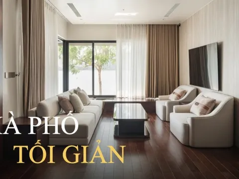 Nhà phố view bao trọn Hồ Tây được thiết kế tối giản, "nén" diện tích phòng khách để nhường chỗ cho không gian chung