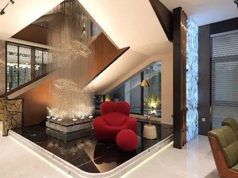 Biệt thự 800m2 đẹp miễn chê, chủ nhà chi tiền tỷ lắp đèn chùm từ gần 3.000 dây pha lê