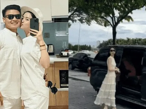 Chu Thanh Huyền xách túi hiệu, đi xe tiền tỷ của Quang Hải nhưng dân tình lại chú ý đến outfit "đơn giản" đang mặc