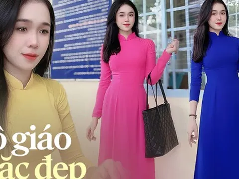 Cô giáo tiểu học đang hot TikTok: Mặt xinh - dáng đỉnh, BST áo dài đi dạy cả tuần không trùng màu là xịn nhất!