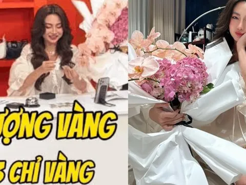 Vàng đang đạt đỉnh, Diệp Lê được chồng sắp cưới tặng “sương sương” hơn 8 cây vàng ngay trên sóng livestream