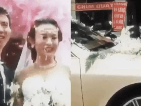 Lộ thêm clip cưới của Huyền Baby với chủ chuỗi khách sạn nổi tiếng hơn thập kỷ trước: Siêu xe đón dâu xếp kín phố!