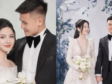 Xả loạt ảnh cưới nét căng của Quang Hải - Chu Thanh Huyền, cô dâu chơi lớn diện đến 7 bộ váy cưới?