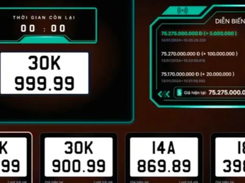 Người trúng giá biển xe 30K -999.99 hơn 75 tỉ đồng đã bỏ cọc