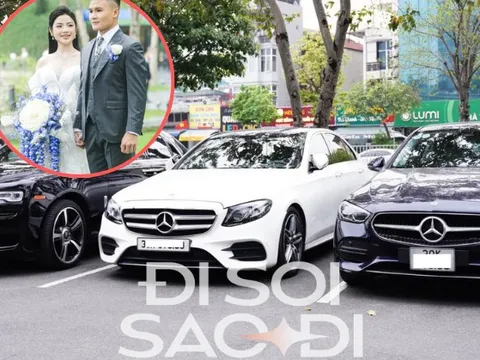 Soi dàn xế hộp “bảnh choẹ” đổ bộ đến đám cưới sang chảnh của Quang Hải - Chu Thanh Huyền: Có chiếc hàng chục tỷ!