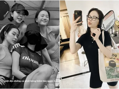 Hội "phú bà" lập "biệt đội" chơi Pickleball tưng bừng từ Bắc chí Nam, có cả nàng dâu tỷ phú trốn con lao ra sân nhập hội