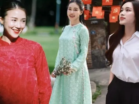 Street style sao Việt: Đỗ Hà ăn mặc chỉn chu, một gia đình diện áo dài đỏ rực ngày nghỉ lễ