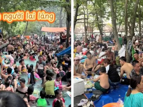 Cảnh tượng chen chúc tại một khu du lịch trong dịp lễ 30/4 khiến nhiều người "nhìn thôi đã thấy khó thở"